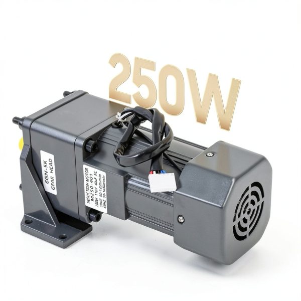 250W 110V AC Gear Motor with Variable Speed Controller and Bracket Single-Phase Gear Reducer Motor Reversible High Torque Motor, 0-270rpm, 5K-2