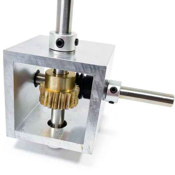 10:1 Right Angle Worm Gearbox 90° Angle Drive Steering Gear Device 20T Reduction Gearbox Simple Mechanical DIY Module with 8mm Shaft-2